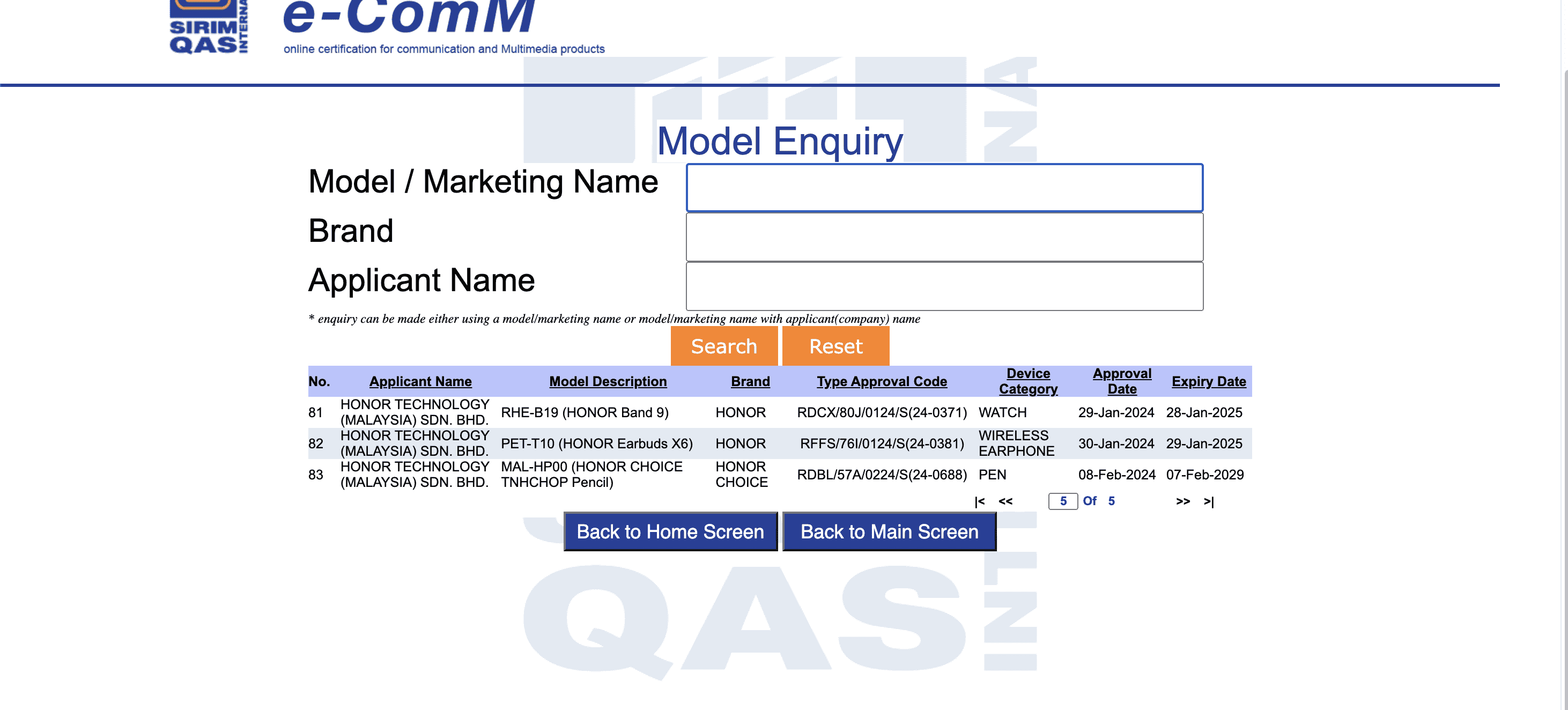 Honor Devices - SIRIM Certification